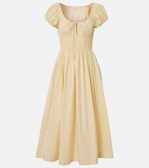 DÔEN Quinn Organic Cotton Poplin Maxi Dress in Buttercream - XS